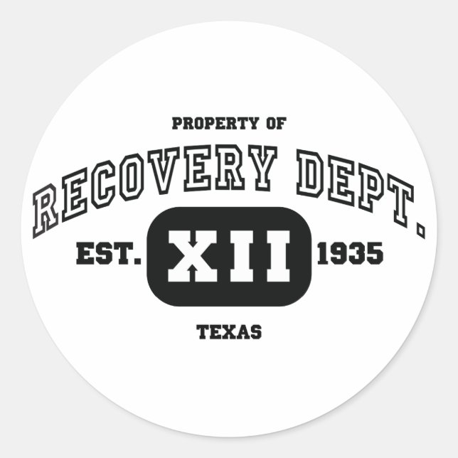 TEXAS Recovery Classic Round Sticker (Front)
