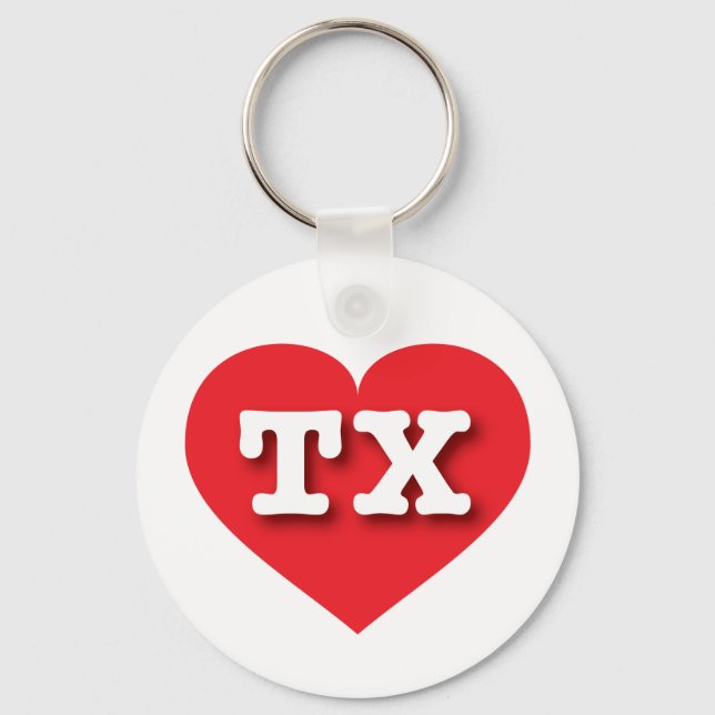 Texas Red Heart - I love TX Key Ring (Front)