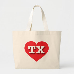 Texas Red Heart - I love TX Large Tote Bag