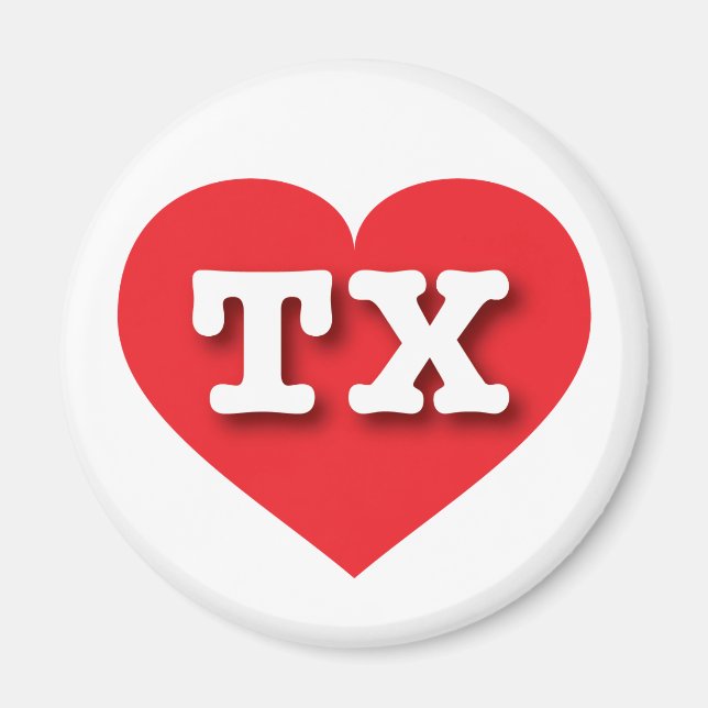 Texas Red Heart - I love TX Magnet (Front)