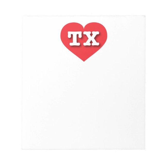 Texas Red Heart - I love TX Notepad (Front)