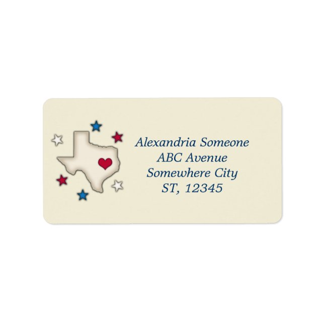 Texas Red Heart Label (Front)