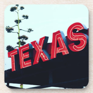 Texas Red Neon Lights USA America Coaster