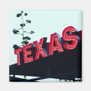 Texas Red Neon Lights USA America Magnet