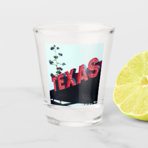 Texas Red Neon Lights USA America Shot Glass