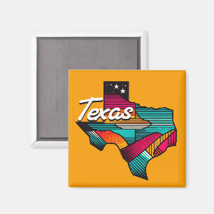 Texas Retro Sunset Lone Star State Souvenir Magnet