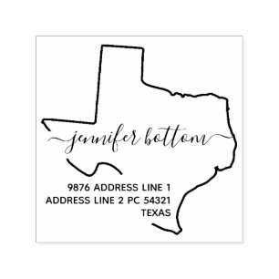 Texas return address business logo simple self-inking stamp