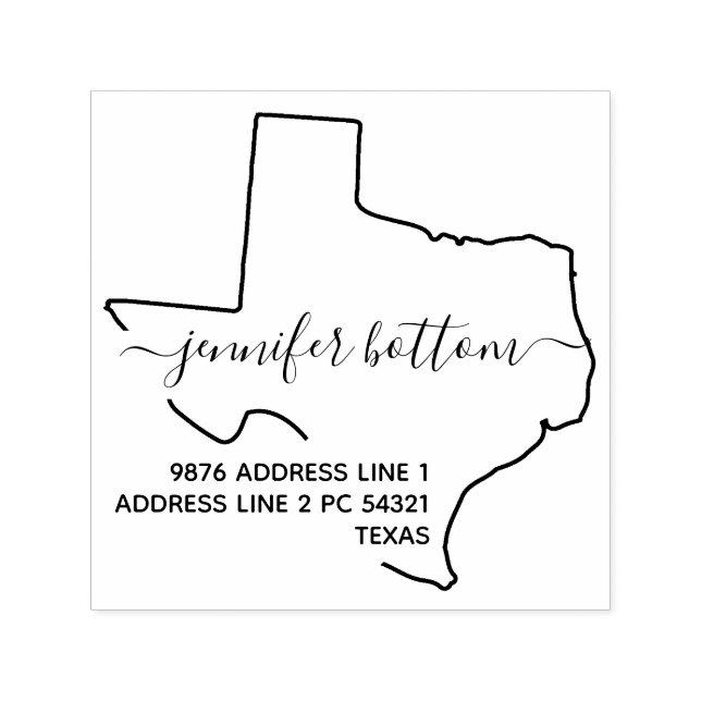 Texas return address business logo simple self-inking stamp (Design)