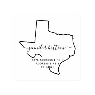Texas return address business rubber stamp