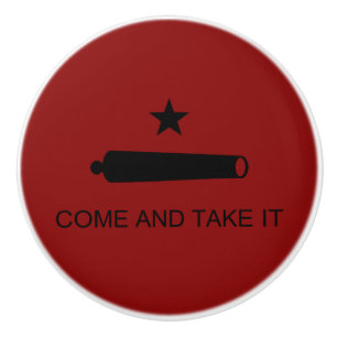 Texas Revolution Flag, Texians Militia 1835  Ceramic Knob
