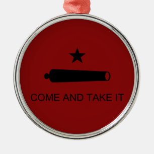 Texas Revolution Flag, Texians Militia 1835 Metal Tree Decoration