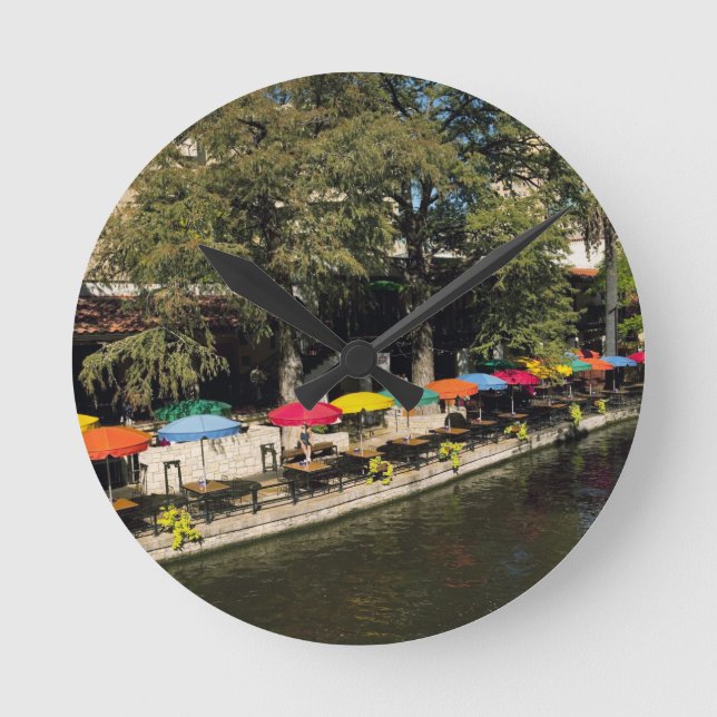 Texas, Riverwalk, dining on river's edge Round Clock (Front)