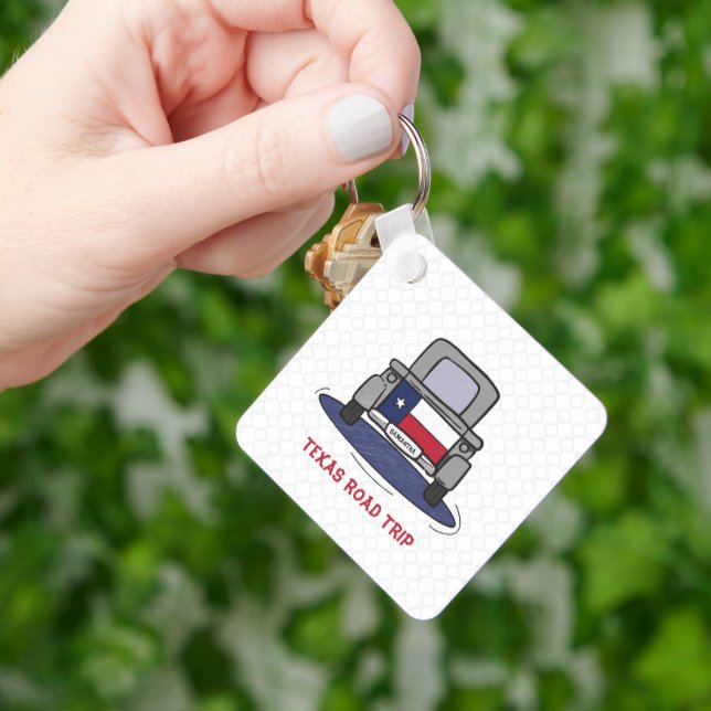 Texas Road Trip State Flag Truck Key Ring (Hand)