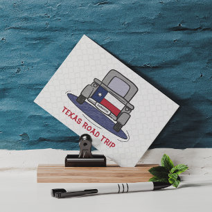 Texas Road Trip State Flag Truck Postcard