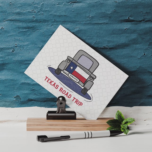 Texas Road Trip State Flag Truck Postcard (Creator Uploaded)