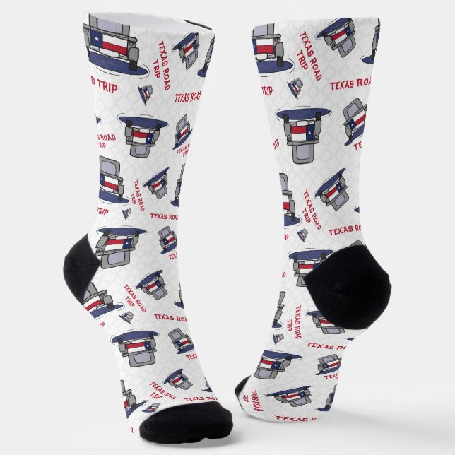 Texas Road Trip State Flag Truck Socks (Angled)