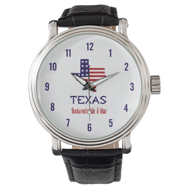 Texas Rocks Red White & Blue Watch (Front)