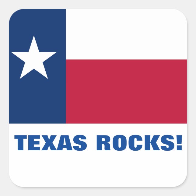 TEXAS ROCKS! SQUARE STICKER (Front)