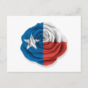 Texas Rose Flag on White Postcard