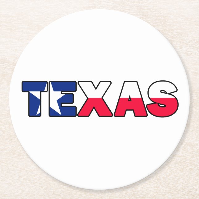 Texas Round Paper Coaster (Front)