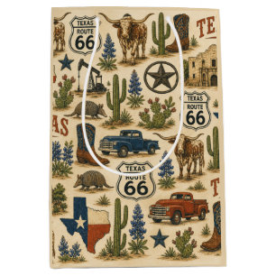 Texas Route 66 Gift Rodeo Medium Gift Bag