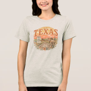 Texas Route 66 Lone Star Sunset Vintage Tri-Blend Shirt