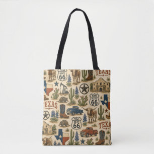 Texas Route 66 Market Rodeo Tote Bag