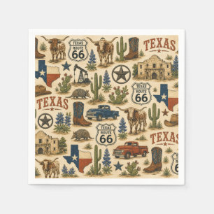 Texas Route 66 Ranch Table Napkin