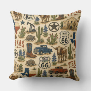 Texas Route 66 Sofa Ranch Cushion