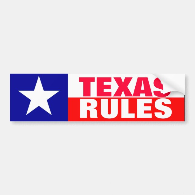 Texas Rules Bumper Sticker (Front)
