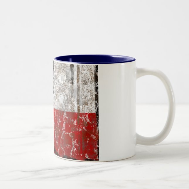 Texas Rusted Lone Star State Flag Two-Tone Coffee Mug (Right)