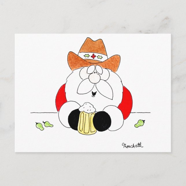 Texas Santa Christmas Postcard (Front)