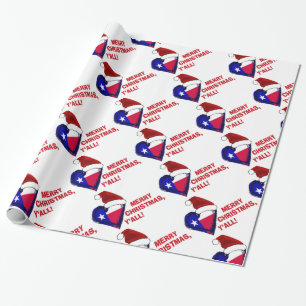 Texas Santa - Merry Christmas Y'all! Wrapping Paper