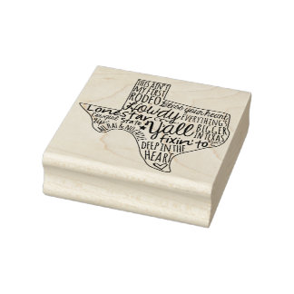Texas Sayings Y'all Rubber Stamp