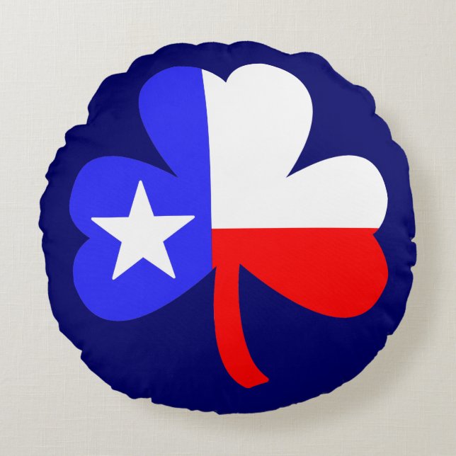 Texas Shamrock Round Cushion (Front)