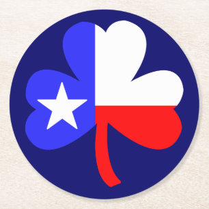 Texas Shamrock Round Paper Coaster