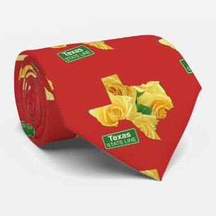 Texas Shape Yellow Rose Any Colour Necktie