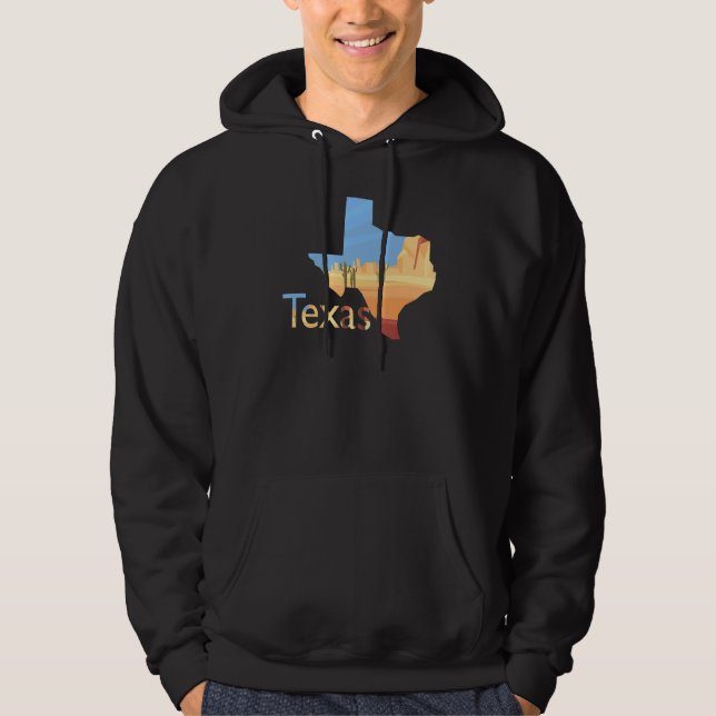 Texas Shaped Desert Scenery 1 Hoodie (Front)