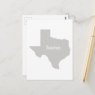 Texas Shaped Grey Home Texian Grey Texan Lone Star Postcard