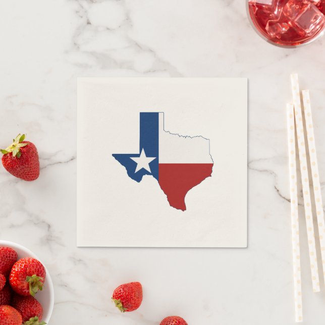 Texas Shaped State Flag Texan Lone Star Party Napkin (Insitu)