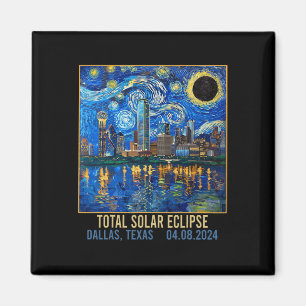 Texas Skyline Artistic Total Solar Eclipse 2024 Magnet