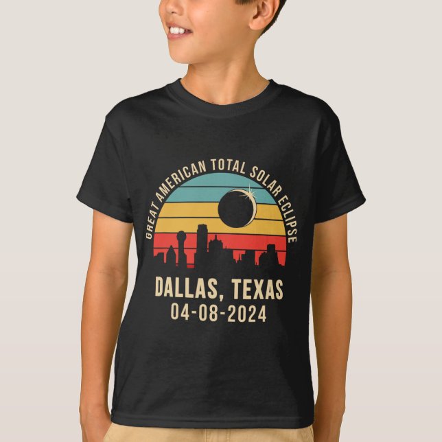 Texas Skyline Total Solar Eclipse 2024  T-Shirt (Front)
