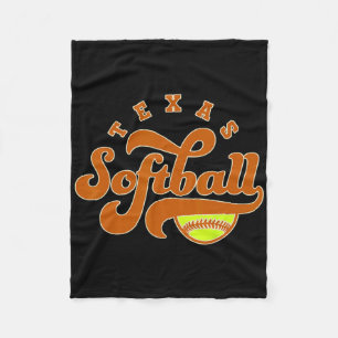Texas Softll Vintage Mens Kids Team Retro Softll F Fleece Blanket