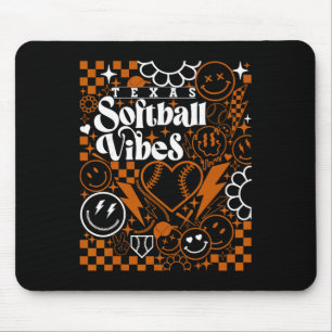Texas Softll Vintage Mens Kids Team Retro Softll F Mouse Mat