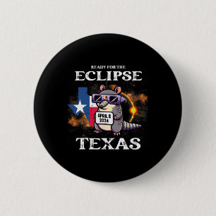 Texas Solar Eclipse 2024 April 8 Funny Armadillo F 6 Cm Round Badge
