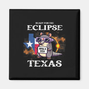 Texas Solar Eclipse 2024 April 8 Funny Armadillo F Magnet