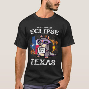 Texas Solar Eclipse 2024 April 8 Funny Armadillo F T-Shirt