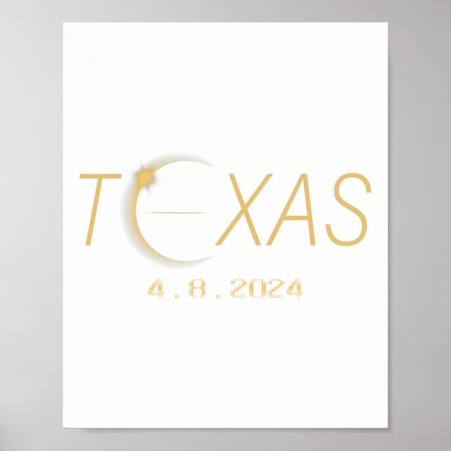 Texas Solar Eclipse 2024 Shirt Total Solar Eclipse Poster (Front)