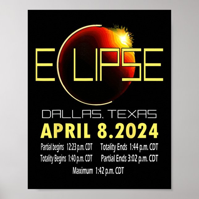 Texas Solar Eclipse 2024 Solar Eclipse Funny Texas Poster (Front)