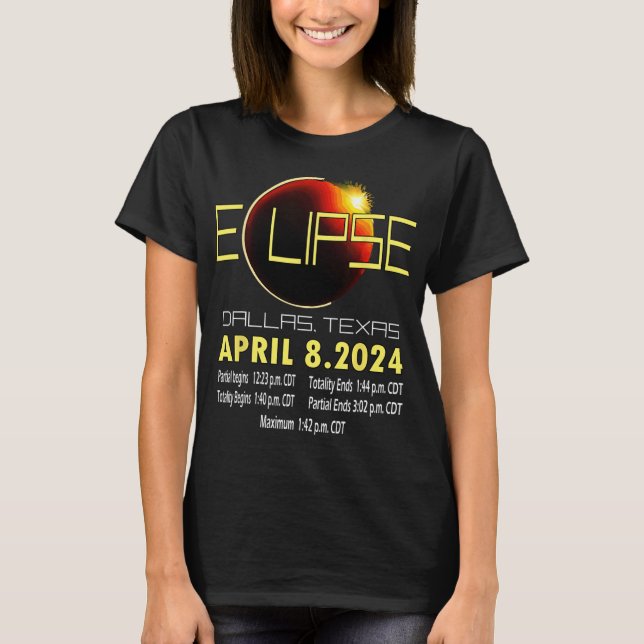 Texas Solar Eclipse 2024 Solar Eclipse Funny Texas T-Shirt (Front)